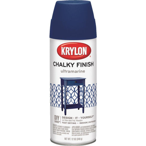 Krylon CHALKY FINISH 12 Oz. Ultra Matte Chalk Spray Paint, Ultramarine