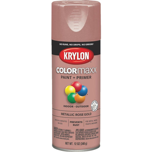 Krylon ColorMaxx 11 Oz. Metallic Satin Spray Paint, Rose Gold