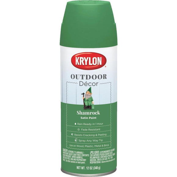 Krylon Outdoor Decor 12 Oz Satin Alkyd Spray Paint, Shamrock