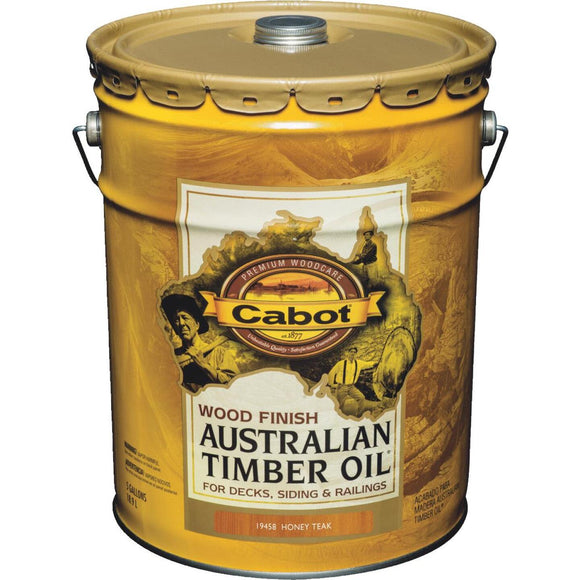 Cabot Australian Timber Oil Water Reducible Translucent Exterior Oil Finish, Honey Teak, 5 Gal.