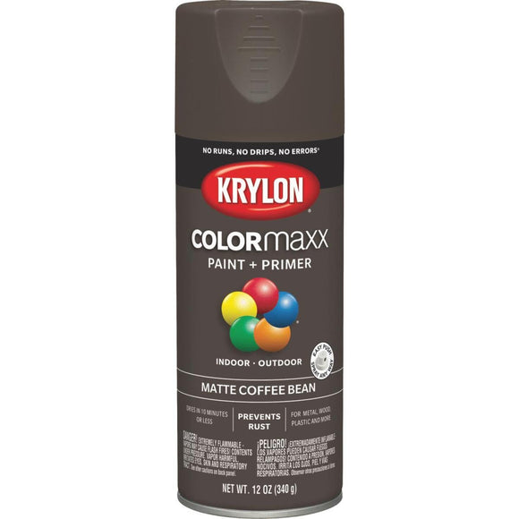 Krylon Colormaxx Matte Spray Paint & Primer, Coffee Bean