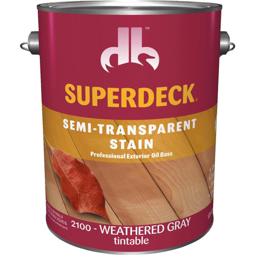 Duckback SUPERDECK Semi-Transparent Exterior Stain, Weathered Gray, 1 Gal.