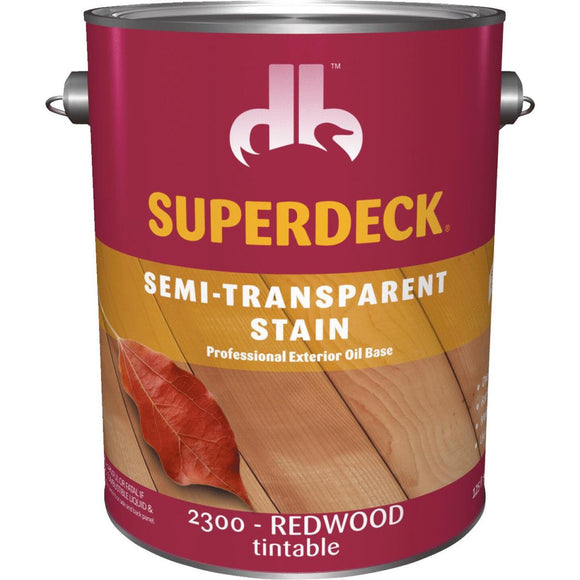 Duckback SUPERDECK Semi-Transparent Exterior Stain, Redwood, 1 Gal.