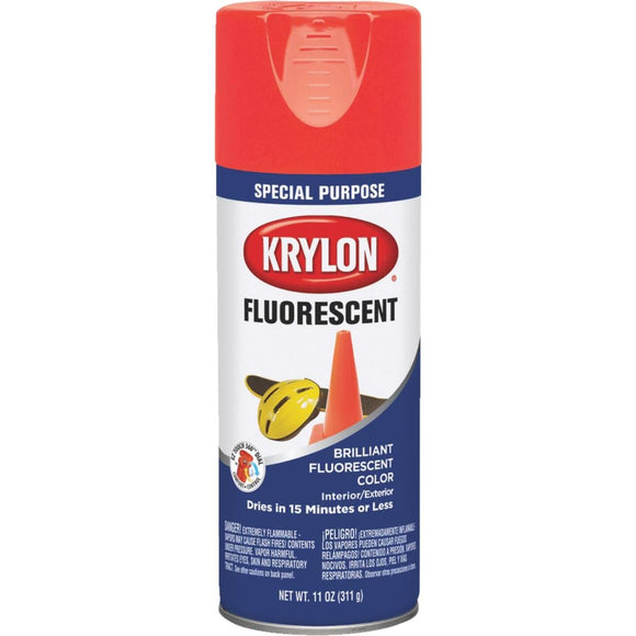 Krylon 11 Oz. Fluorescent Spray Paint, Red-Orange