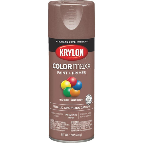 Krylon ColorMaxx 11 Oz. Brushed Metallic Satin Spray Paint, Sparkling Canyon