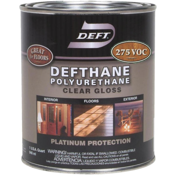 Deft Defthane VOC Gloss Clear Interior/Exterior Polyurethane, 1 Qt.