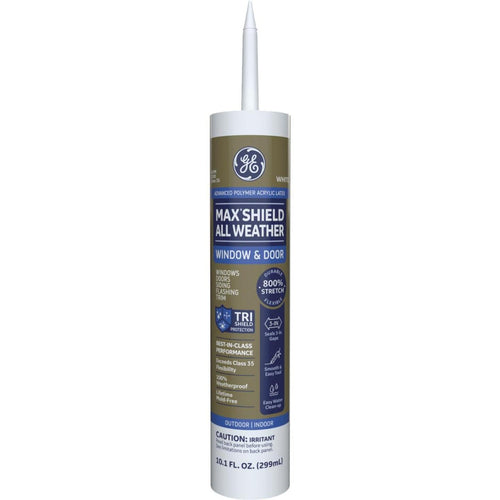 GE Max Shield All Weather 10.1 Oz. White Window & Door Advanced Polyer Acrylic Latex Sealant