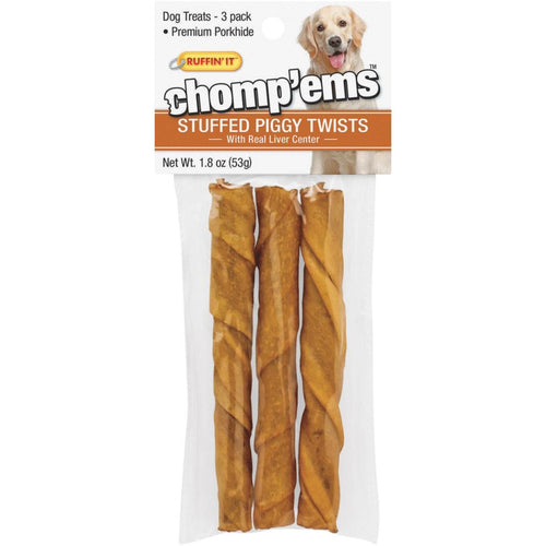 Ruffin' it Chomp'ems Pork Flavor Chewy Dog Treat (3-Pack)