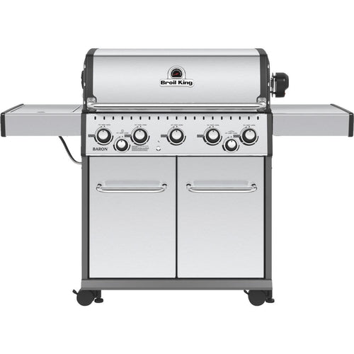 Broil King Baron S590 5-Burner Stainless Steel 50,000-BTU LP Gas Grill with 10,000-BTU Side -Burner