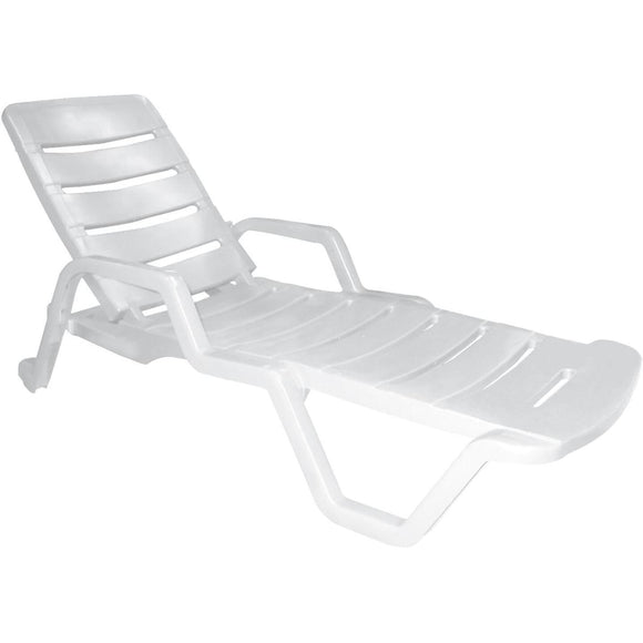 Adams White Resin Adjustable Chaise Lounge