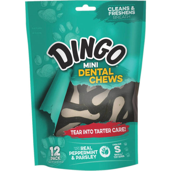 Dingo Denta-Treats Mini Mint Flavor Dental Dog Treat (15-Pack)