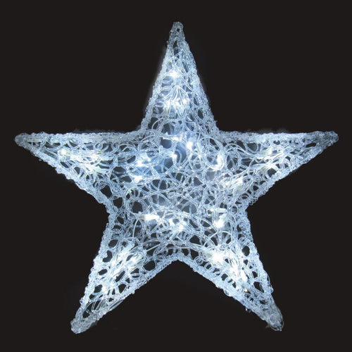 J Hofert 24 In. LED Lighted Spun Glass Star