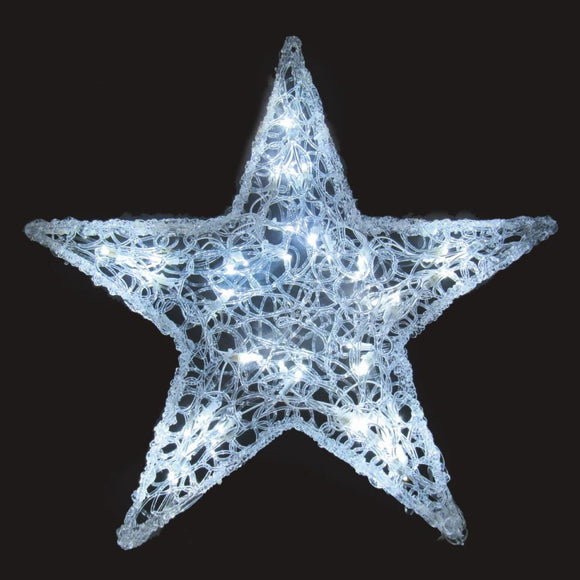 J Hofert 24 In. LED Lighted Spun Glass Star