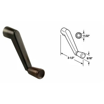 PrimeLine/SlideCo H3686 Casement Operator Crank Handle, Bronze Finish ~ 11/32