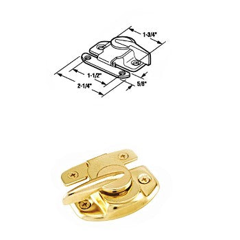 PrimeLine/SlideCo F2527 Window Latch & Keeper ~ Brass Finish