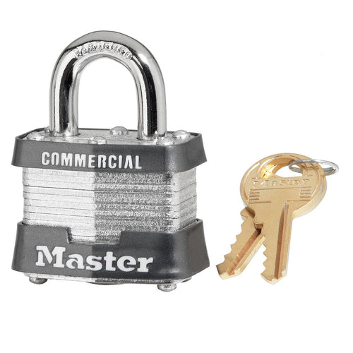 Master Lock Laminated Steel Safety Padlocks 1-9/16in (40mm) Wide Laminated Steel Pin Tumbler Padlock, Keyed Alike (1-9/16)