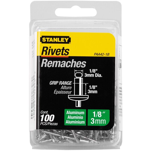 Stanley 1/8 in x 1/8 in Aluminum Rivets (100 Pk)