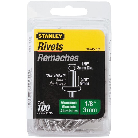 Stanley 1/8 in x 3/8 in Aluminum Rivets (100 Pk)