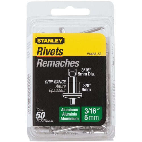 Stanley 3/16 in x 3/8 in Aluminum Rivets (50 Pk)