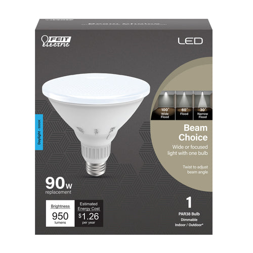 Feit Electric 10.5W (90W Replacement) Daylight (5000K) PAR38 Dimmable BeamChoice Reflector LED Bulb