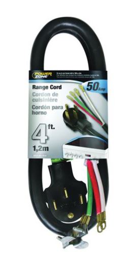 Power Zone 6/2 & 8/2 SRDT 50 Amp Range Cord (4ft)