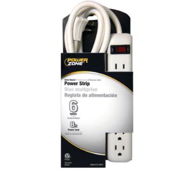Power Zone 6-Outlet Power Strip w/8ft Cord