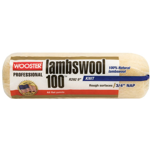 Wooster Brush Lambswool 100 Roller Cover, 1/2-Inch Nap, 9-Inch (1/2 x 9)