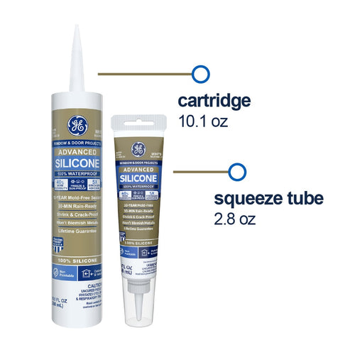 GE Sealants Advanced Silicone 2® Window & Door Sealant 10.1 Oz. Brown (10.1 Oz., Brown)