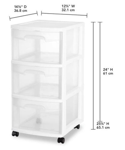 Sterilite 3 Drawer Cart (3 Drawer -2830)