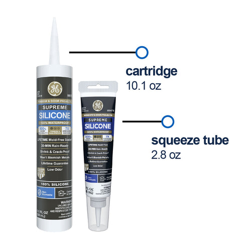 GE Sealants Supreme Silicone Window & Door Sealant 10.1 Oz. Clear (10.1 Oz., Clear)