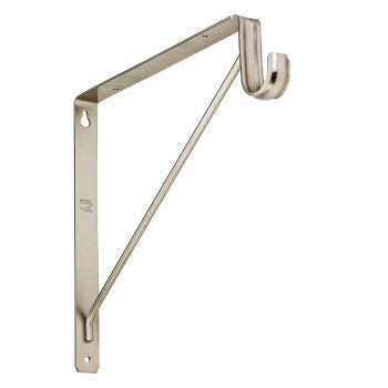 National S822-093 Shelf & Rod Bracket, Satin Nickel ~ Approx 10.7