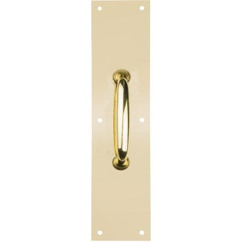 National N270-400 Door Pull Plate, Brass Finish - 3 1/2