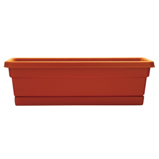 Ames Dynamic Design 24″ Rolled Rim Window Box, Terracotta