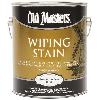 Old Masters 11101 Wiping Wood Stain, Natural Tint Base ~ Gallon