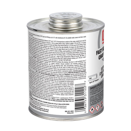 Oatey® Fast Set Heavy Duty Gray PVC Cement