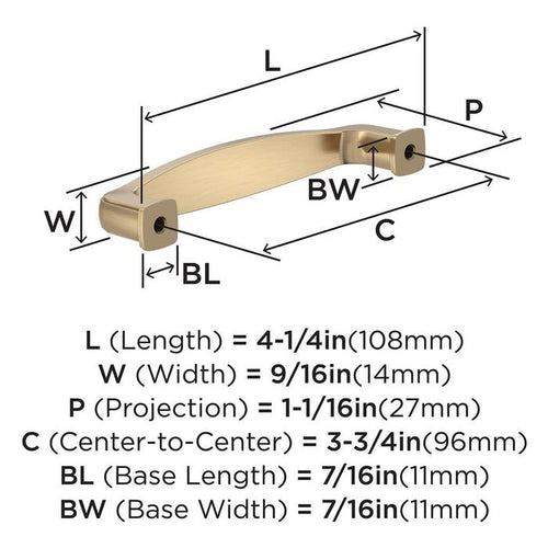 Amerock BP37051CZ Franklin Collection Pull