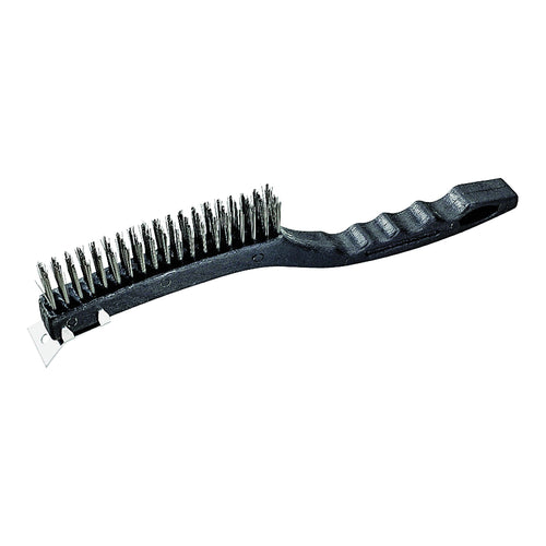 ProSource SJ3133-S Wire Brush with Scraper Steel Trim Plastic Handle