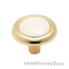 Amerock 244-WPB Allison™ Value Knob - White/Polished Brass