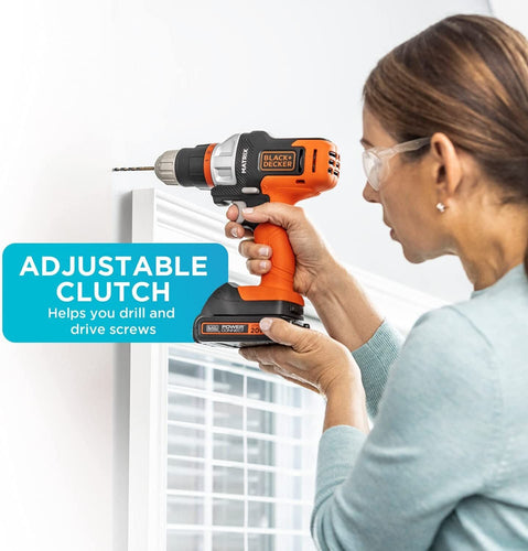 Black & Decker 20V MAX* POWERCONNECT™ MATRIX™ Cordless Drill/Driver, Battery and Charger Included