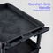Luxor Endura® XL 38 H Two-Shelf Utility Cart, 32 W x 24 D, Black, Tub Shelves