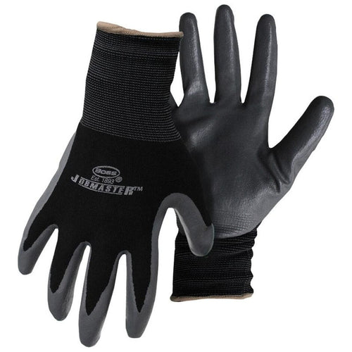 Boss Men's Jobmaster Nylon W/Nitrile Coated Palm Glove (Black Extra Large)