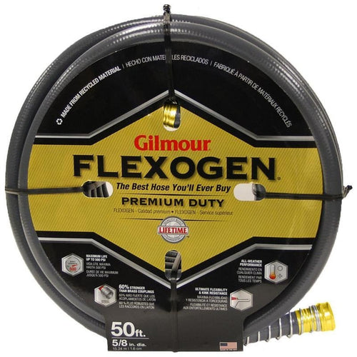 FLEXOGEN 8-PLY GARDEN HOSE (5/8 INCH X 50 FOOT, GRAY)